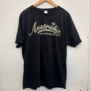 Vintage Australia Travel Tour Unisex Black Graphic T-Shirt Size XL